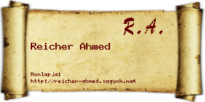 Reicher Ahmed névjegykártya